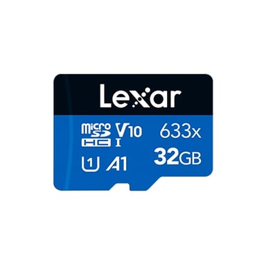 Scheda di memoria microSDHC Lexar 633x 32 GB UHS-I ad alte prestazioni - Velocità fino a 100 MB/s - Classe U1 V10 A1 - Adattatore SD incluso - Colore blu
