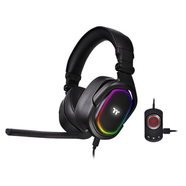Thermaltake SILVER H5 Cuffie RGB con archetto cablato Play Black