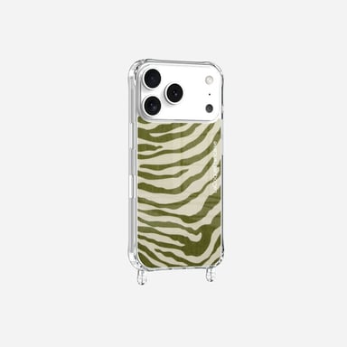 Cover iPhone 17 Pro La Coque Française MagSafe Zebra con Anello Verde - Protezione Garantita 2 Anni