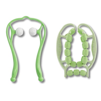 Coffret Massage Manuel – Masseur Cervical Nuque & Rouleau de Massage 360° pour Récupération Musculaire - Neuf