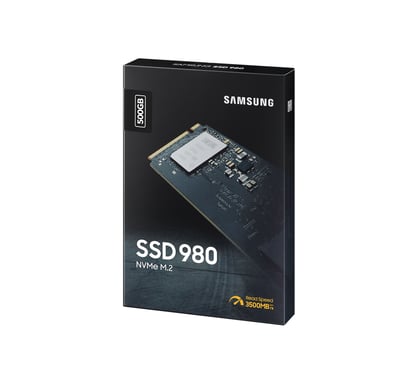 SSD SAMSUNG Serie 980 500 GB M.2 2280 PCIeGen.3 X4, NVMe1.4 DRAMless Velocidad de hasta 2600 MB/s MZ-V8V500BW