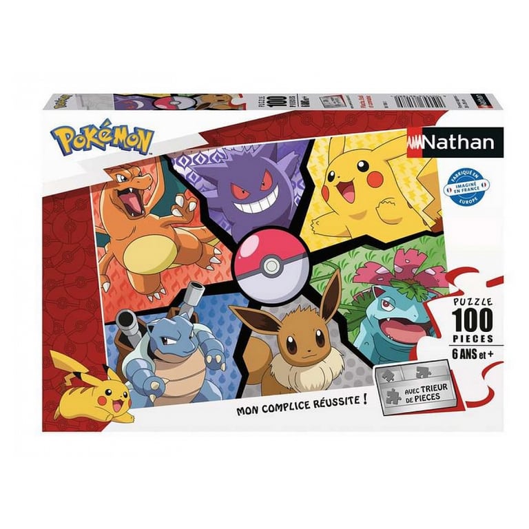 Puzzle 100 pièces : Pokémon : Pikachu Evoli et compagnie Ravensburger Nathan - vue 2