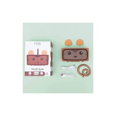 Mob - Adorabile altoparlante - potente baffle Bluetooth con 3+3W (2 altoparlanti), microfono e modalità stereo - durata della batteria da 3 a 5 ore (scimmia)