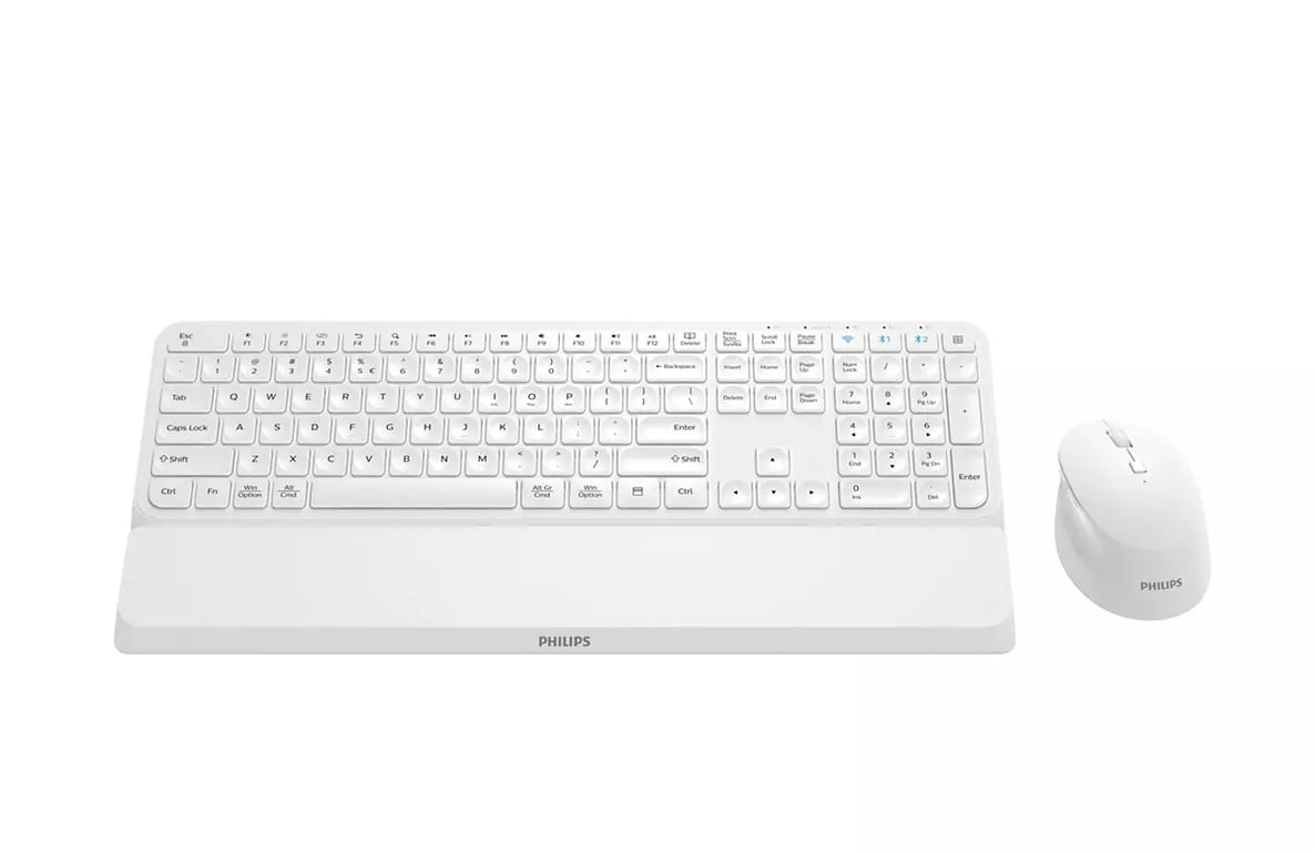 Pack Clavier Souris Philips SPT6607W16 – Sans Fil QWERTY avec Bluetooth - vue 2