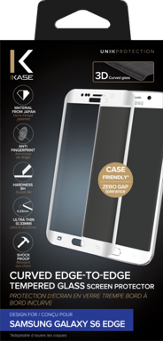 Protezione dello schermo in vetro temperato da bordo a bordo per Samsung Galaxy S6 Edge, bianco