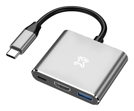 XtremeMac XWH-HUB3-13 Docking Station cablata USB Type-C argento
