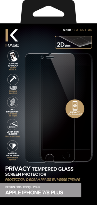 Protection d'écran Privée en verre trempé pour Apple iPhone 7/8 Plus