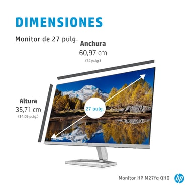 HP M27fq 68,6 cm (27'') 2560 x 1440 pixel Quad HD LED Argento