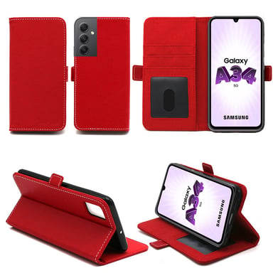 Samsung Galaxy A34 5G Etui / Housse pochette protection rouge