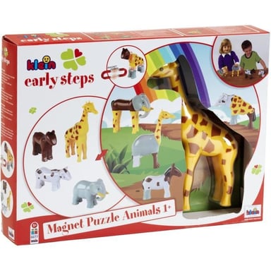 Animaux magnétiques - 0065 - 4 grands animaux Funny Puzzle, boîte ouverte - 16 pieces - Des 12 mois