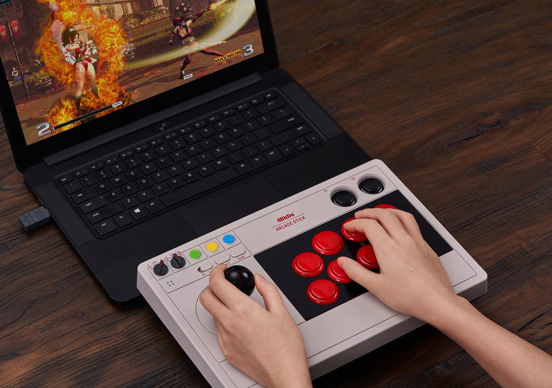8Bitdo Arcade Stick BluetoothUSB Joystick AnalogiqueNumérique Nintendo Switch Nintendo Switch Lite PC Neuf - vue 3