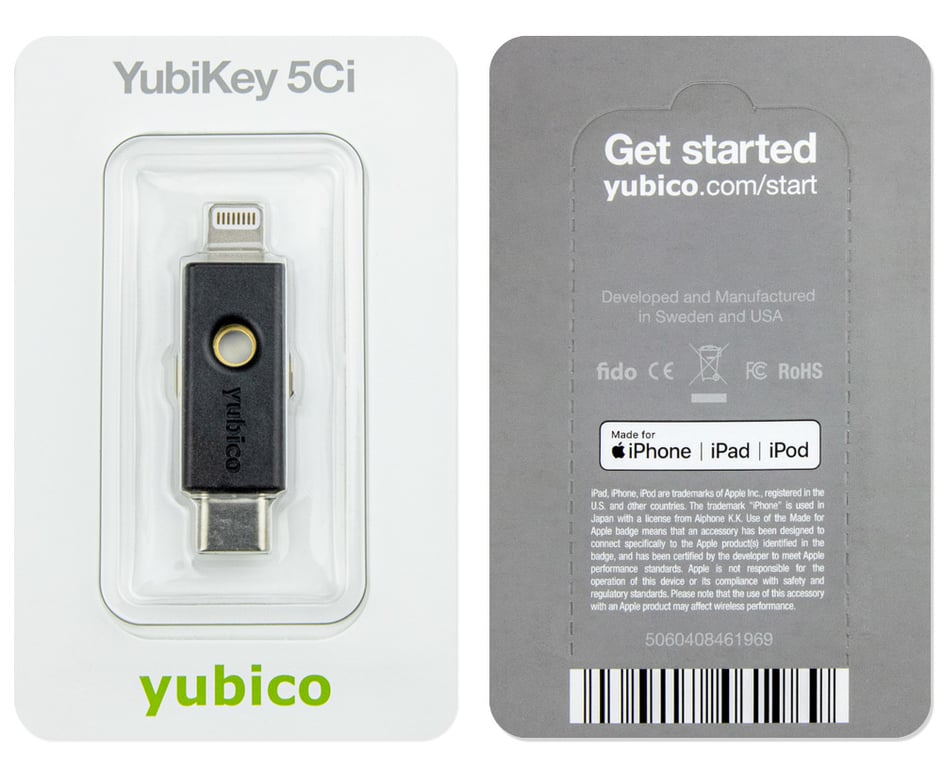 Yubico YubiKey 5Ci USB C et Lightning - vue 4