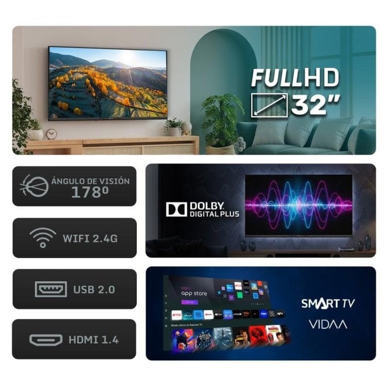Nilait Prisma 32FD7004SVIOS 32 LED FHD Smart TV VIDAA - vue 4
