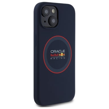 Custodia Red Bull per iPhone 15 6,1'' Custodia rigida blu navy Silicone Anello rosso MagSafe