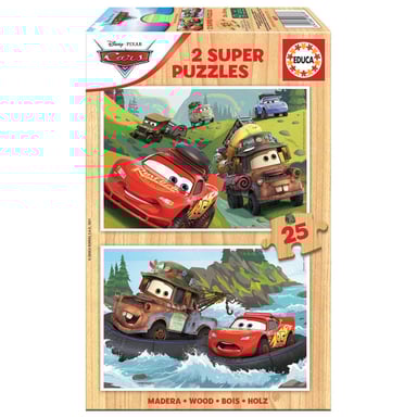 Puzzle de madera Cars 3 - Juego de 2 puzzles de 25 piezas
