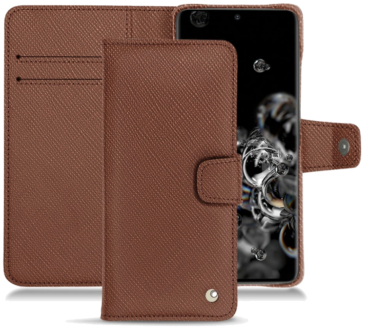 Housse cuir Samsung Galaxy S20 Ultra 5G - Rabat horizontal portefeuilleMarron