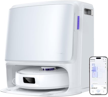 Freo Z10 - Robot Aspirateur et Laveur avec Systeme Anti-Enchevetrement - 15000 Pa - Base Autonome - Nettoyage a 75°C