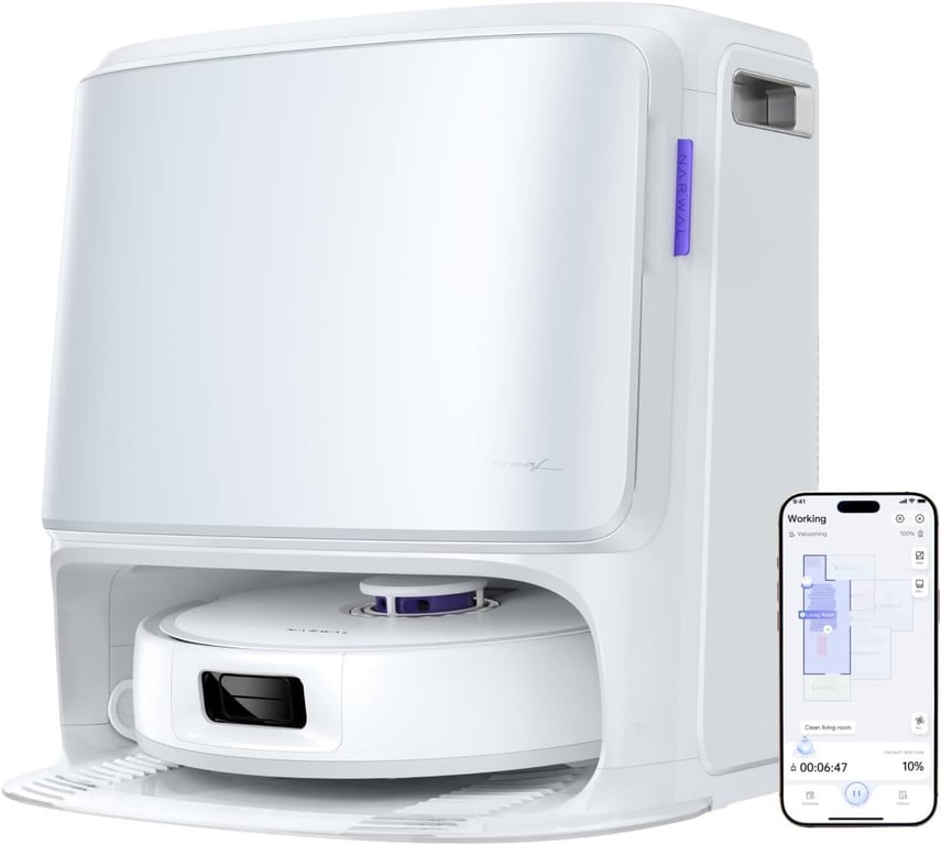 NARWAL Freo Z10 Robot Aspirateur et Laveur avec Système Anti Enchevêtrement 15000 Pa Base Autonome Nettoyage à 75°C - vue 3