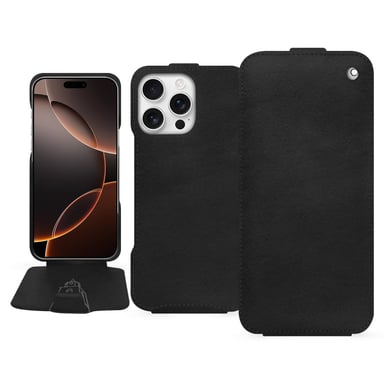 Housse cuir Apple iPhone 16 Pro -  - Noir - Cuir lisse premium
