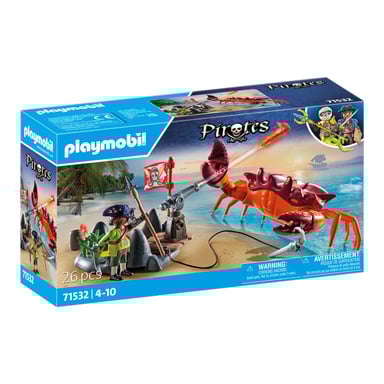 PLAYMOBIL Adventure: Pirata enfrentándose a un cangrejo gigante