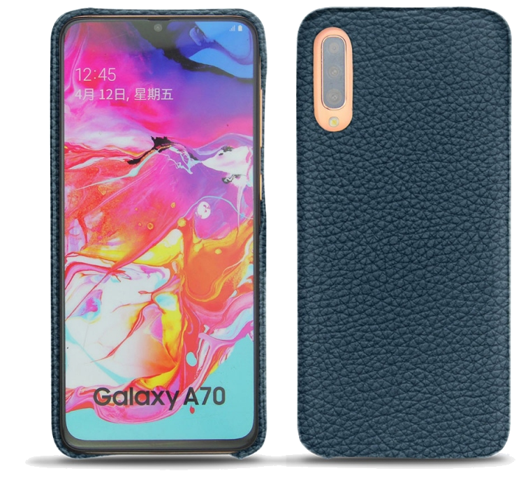 Coque cuir Samsung Galaxy A70 - Coque arrièreBleu