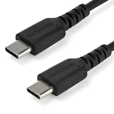 StarTech.com Cable de 2m de Carga USB C - de Carga Rápida y Sincronización USB 2.0 Tipo C a USB C para Portátiles - Revestimiento TPE de Fibra de Aramida M/M 60W Negro - iPad Pro Surface