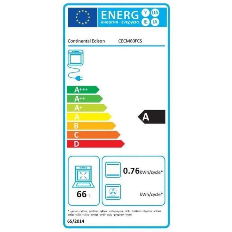 Cuisinière mixte CONTINENTAL EDISON CECM60FCS 3 feux gaz + 1 électrique L59 8 x P61 xH83 cm - vue 7