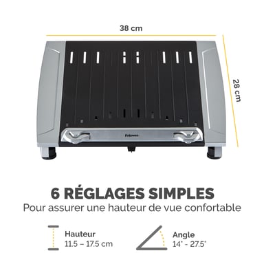 Fellowes 8036701 soporte para ordenador portátil Negro, Plata 43,2 cm (17'')