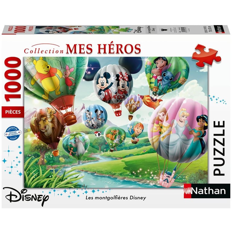 Puzzle 1000 pièces Nathan Les montgolfières Disney - Puzzle adulte 70 x 50 cm Multicolore - Neuf