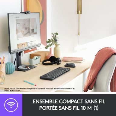 LOGITECH MK220 Conjunto de teclado y ratón - AZERTY - Inalámbrico