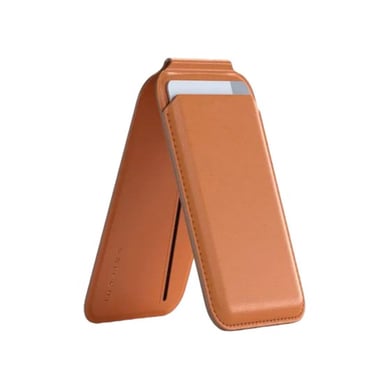 Porte-carte MagSafe pour iPhone avec Fonction Support en Cuir Orange