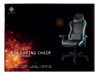 DELTACO GAMING - Fauteuil gaming RGB LED 332 modes, Cuir PU noir, max 120kg
