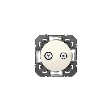 Prise TV-SAT étoile blindée Legrand Dooxie 2 sorties Ø5,5–7 mm Blindage Classe A Blanc encastré