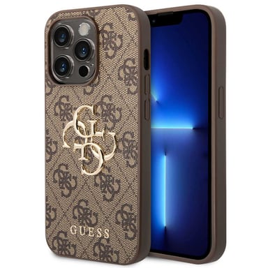 Guess 4G Logo Backcover in metallo per Apple iPhone 14 Pro - Marrone