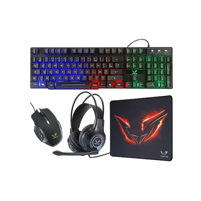 WE Gamium bundle 4 en 1 pour PC Casque micro + clavier + + tapis de Neuf