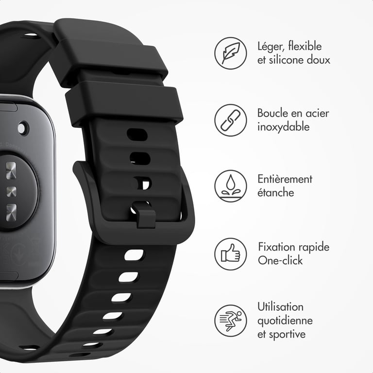 Bracelet Huawei Watch Fit 4 / 4 Pro 20mm Silicone - vue 3