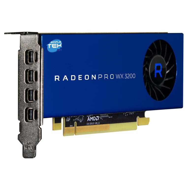 Carte Graphique AMD Radeon Pro WX 3200 – 4 Go GDDR5, PCIe 3.0, 4 x Mini DisplayPort - vue 2