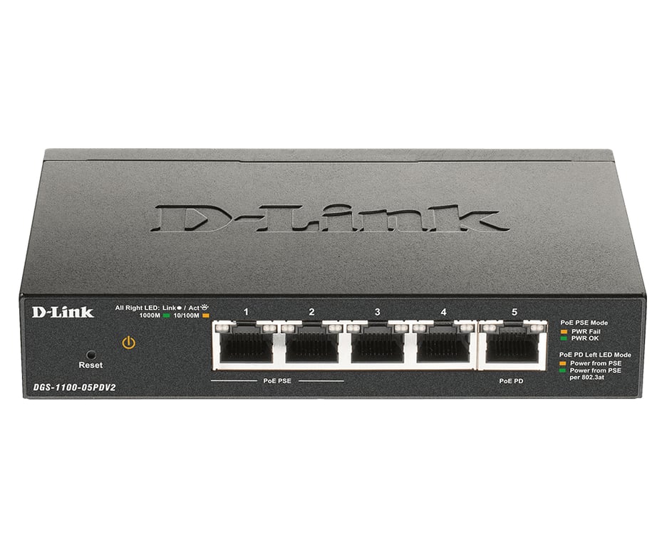 D Link DGS 1100 05PDV2 commutateur réseau Géré Gigabit Ethernet 101001000 Connexion Ethernet supportant 'alimentation via ce port PoE Neuf