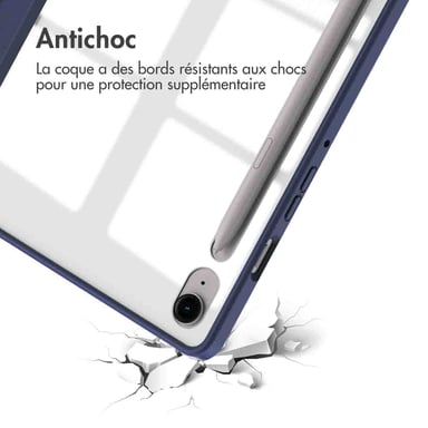 imoshion Coque tablette rigide Trifold pour Samsung Galaxy Tab S9 11.0 pouces / Tab S10 FE / S9 FE 10.9 pouces - Bleu foncé