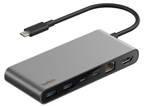 Belkin INC024HQSGY hub & concentrateur USB Type-C 10000 Mbit/s Gris - Neuf