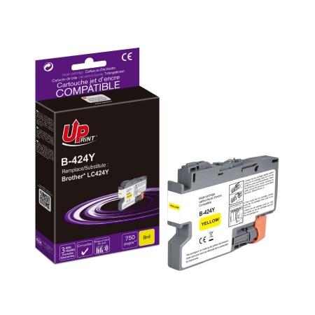Cartouche encre UPrint compatible BROTHER LC424Y jaune - Neuf