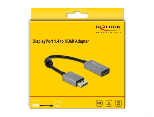 DeLOCK Adattatore attivo DisplayPort 1.4 a HDMI 4K 60 Hz (HDR)