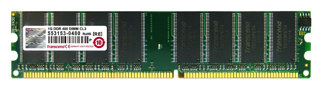 Transcend JetRam JM388D643A-5L module de mémoire 1 Go 1 x 1 Go DDR 184-pin DIMM - vue 2