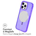 imoshion Coque Pailletée avec MagSafe pour Apple iPhone 16 Pro - Paillettes Violet