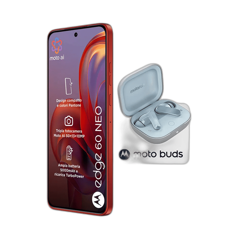 Edge 60 Neo (5G) 256 Go, Rouge + Moto Buds - Neuf