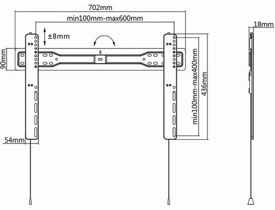 Nedis Support TV mural fixe jusqu'à 70 - vue 4