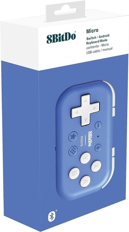 8bitdo Mini mando Bluetooth azul para Nintendo Switch y Raspberry Pi
