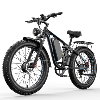 VéLo Électrique EB7 Pro | Vitesse Max 55 km/h | Autonomie 60 km | Moteur 1000W*2 | Batterie 52V 23Ah | Pneus 26 Pouces | Noir