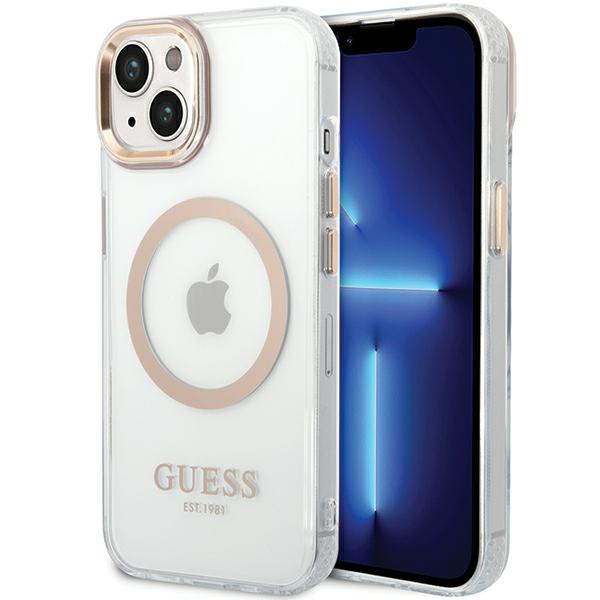Guess Coque Metal Outline MagSafe pour iPhone 15 Plus