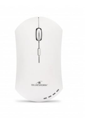 Ratón inalámbrico - BLUESTORK - 5 botones - 1000/1600 DPI - Windows y Mac - Blanco